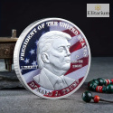 Donald Trump Prezydent USA "Liberty- In God We Trust" kolor srebny