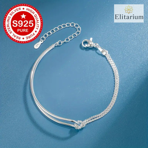 Elegancka Bransoletka S925 Sterling Silvery z Węzłem