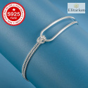 Elegancka Bransoletka S925 Sterling Silvery z Węzłem